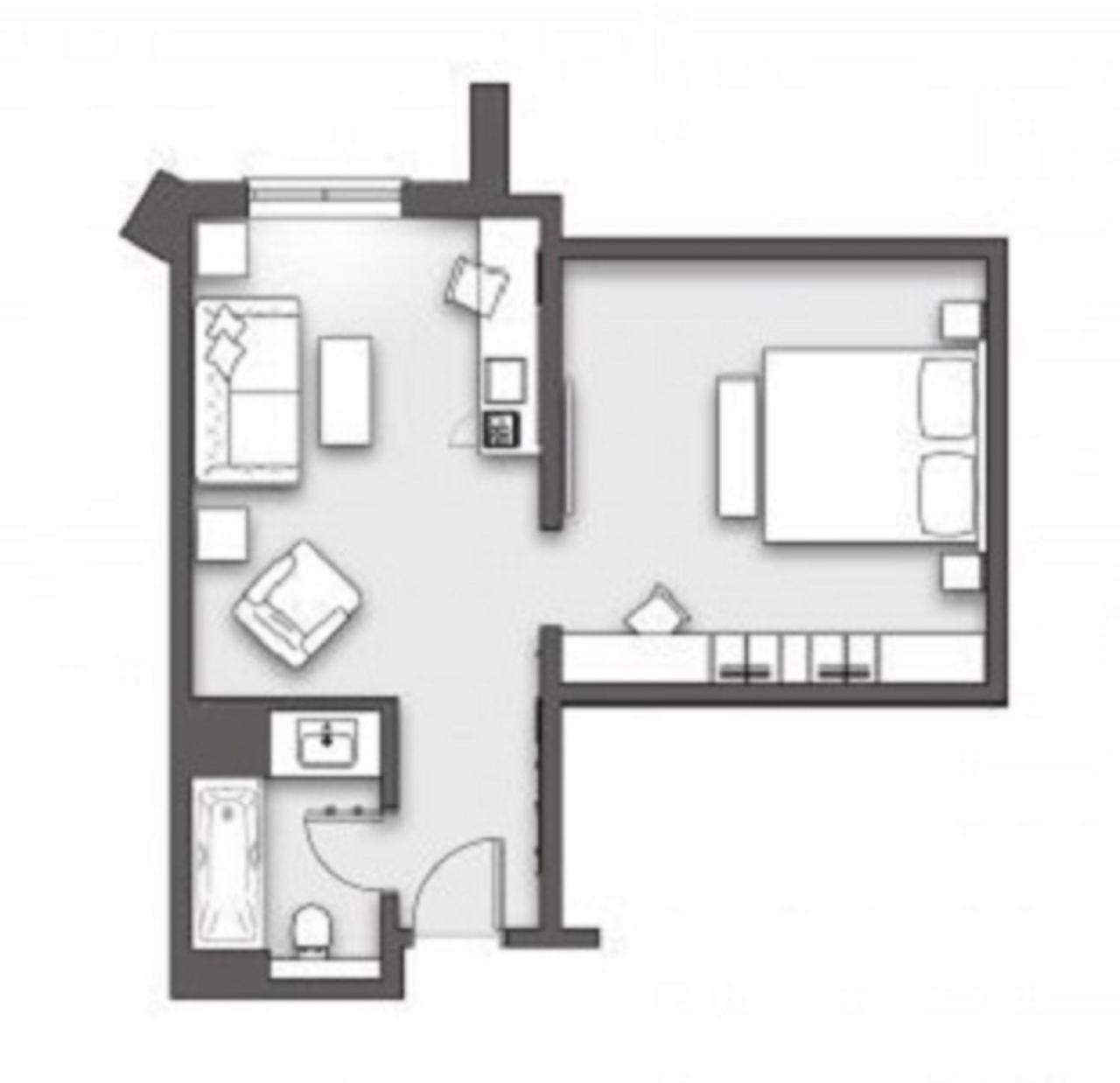 Boulevard Hotel Blackpool Zimmer foto A studio apartment layout